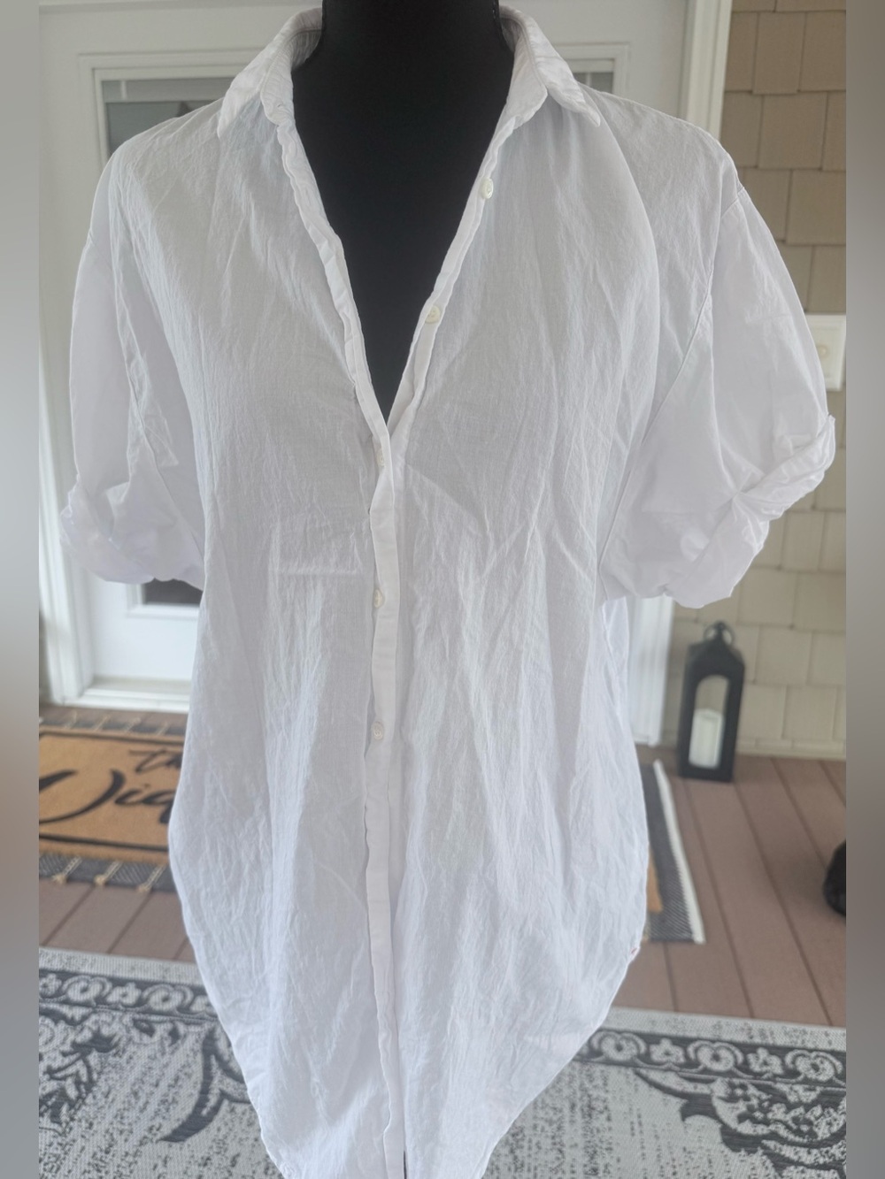 XIRENA Channing Shirt White Cotton Button Down XS